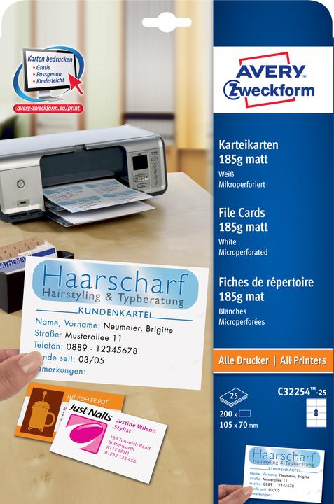 Immagine prodotto Avery Karteikarten (A4, 185 g/m², 200 x)