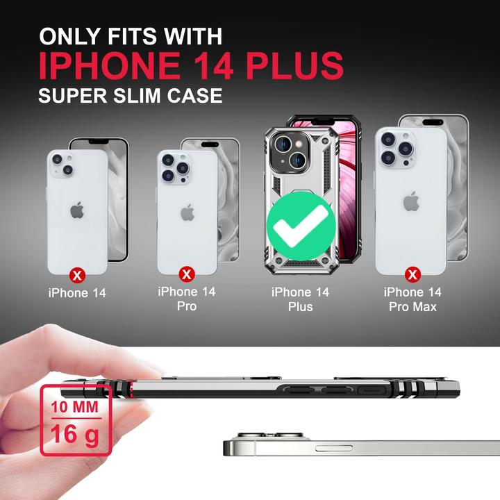Immagine prodotto Nalia Coperchio ad anello antiurto in stile militare (Apple iPhone 14 Plus)