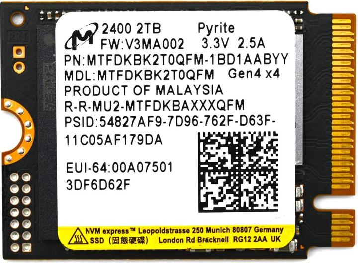 Image du produit Micron 2400 (2000 Go, M.2 2230)