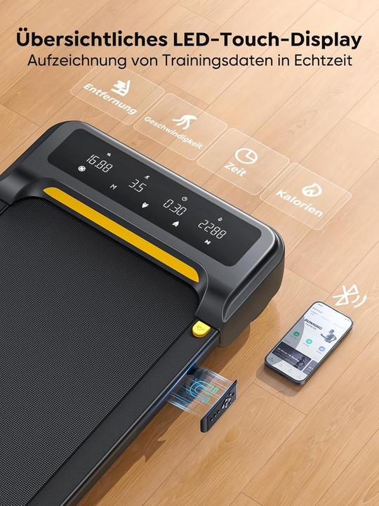 Immagine prodotto Mara Vital Elektrisches Laufband mit Neigung inkl. Fernbedienung und App, keine Montage erforderlich