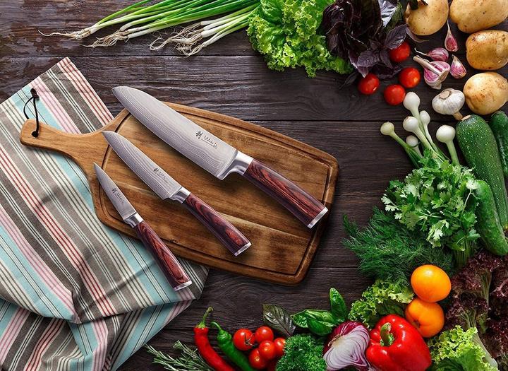 Actual product image Wakoli Damascus knife (17 cm)
