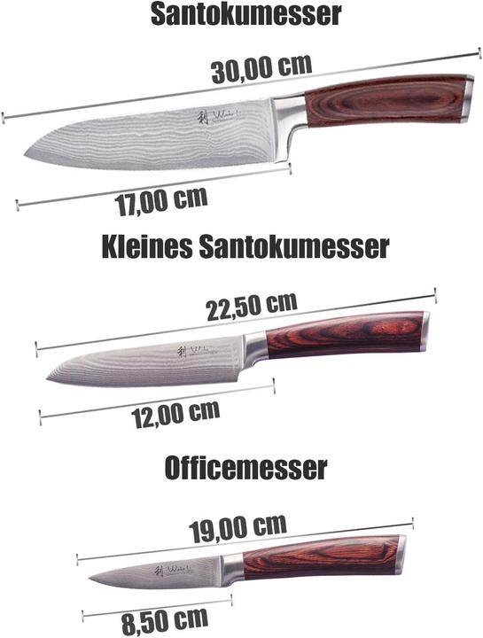 Actual product image Wakoli Damascus knife (17 cm)