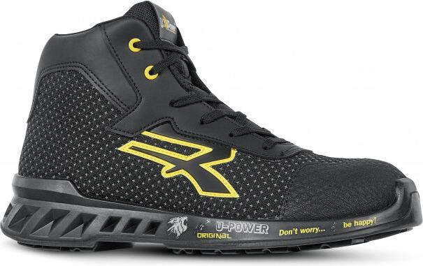 Upower Scarpe Joe Nero Giallo Alte Numero