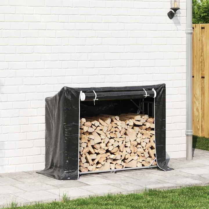 Image du produit VidaXL Étagère à bois de chauffage avec protection contre la pluie 151x60,5x110,5 cm Acier galvanisé