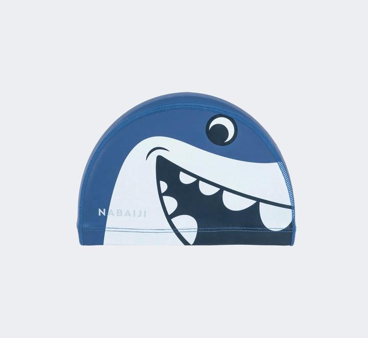 Produktbild Nabaiji Badekappe Stoff beschichtet Aufdruck Grösse S - Shark blau