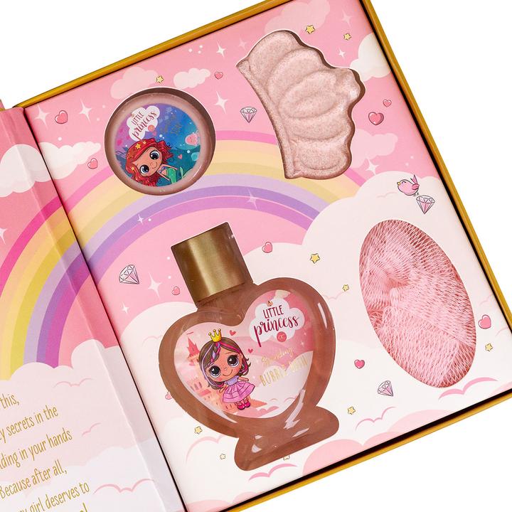 Produktbild Accentra Badeset LITTLE PRINCESS in wiederverwendbarer Geschenkbox in Buchform, inkl. 80ml Schaumbad, 50g Bad (Haarpflege set)