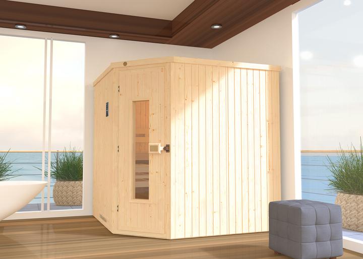 Produktbild Weka Holzbau VARBERG 3-Eck-Element-Sauna, HT, inkl. BioS-Saunaofen mit Anschlusskabel und Spezialsauna
