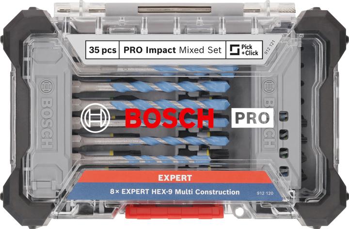 Productafbeelding Bosch Professional Zubehör PRO Slagschroevendraaier Bits en Multi Bouwboor Gemengd Set (PH1, PH2, PH3, PZ2, PZ3, 4 mm, T30, T40, 3 mm, 5 mm, 6 mm, 8 mm, T15, T20, T25)