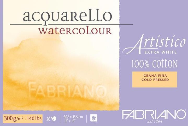 Actual product image Fabriano Watercolor pad Artistico Extra White (30.5 x 45.5 cm, Hardcover)
