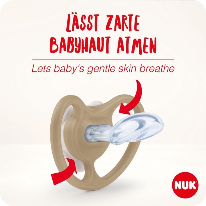 Productafbeelding NUK Space Night siliconen fopspeen 18-36M, 2 stuks, blauw/mint (2 x, 18 - 36 M.)