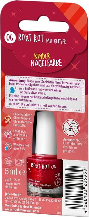 Produktbild Fruchtbar Kind Nagelfarbe (Roxi Rot mit Glitzer, Farblack)