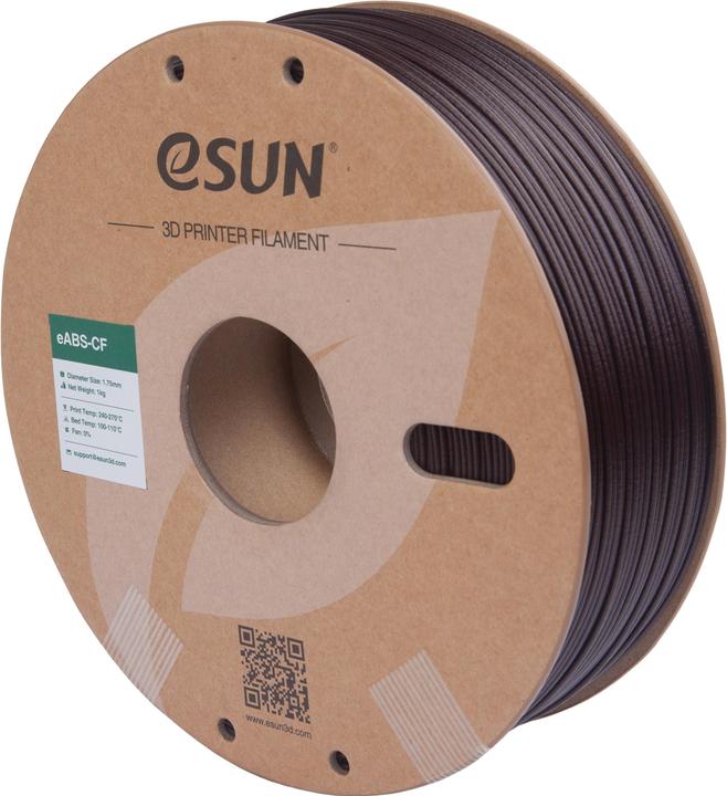 Actual product image eSUN EABS-CF 1.75mm DARK RED 1kg (ABS, 1.75 mm, 1000 g, Red)