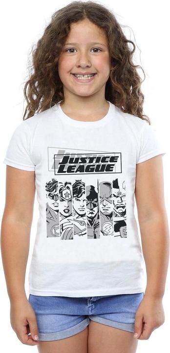 Actual product image Girls Justice League Stripes Cotton T-Shirt (152, 158)