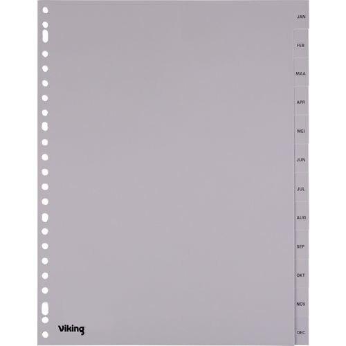 Viking Jan - Dez Register DIN A4 Grau 12-teilig PP (Polypropylen)