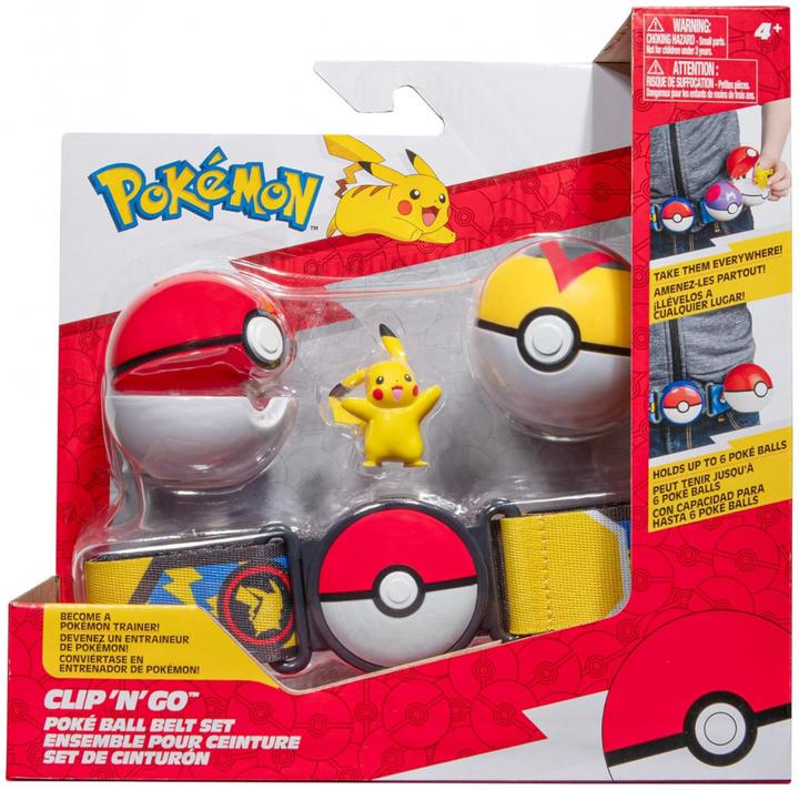 Produktbild Jazwares Pokémon Clip'n'Go Poké Gürtel Set Pokéball, Levelball & Pikachu