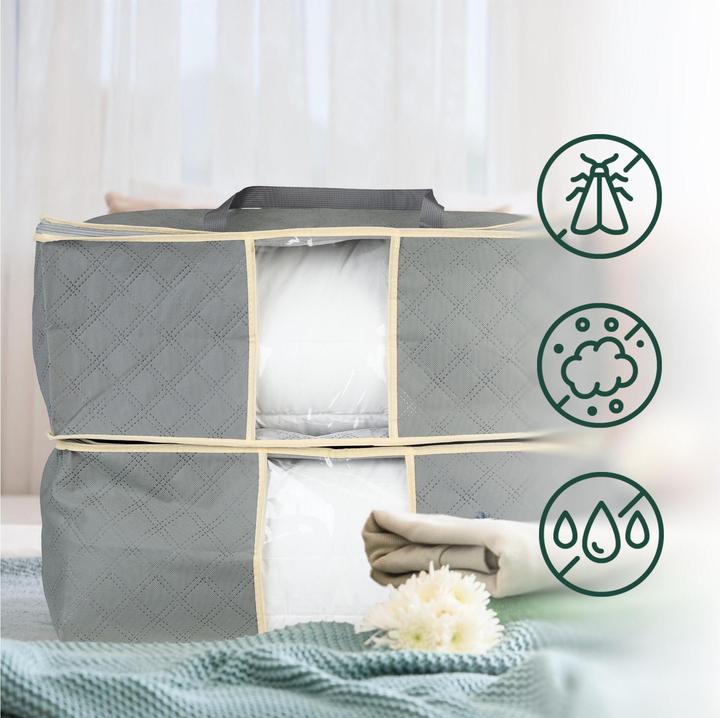 Actual product image Relaxdays 2x Bettdecken-Aufbewahrungstasche (60 x 44 x 25 cm)