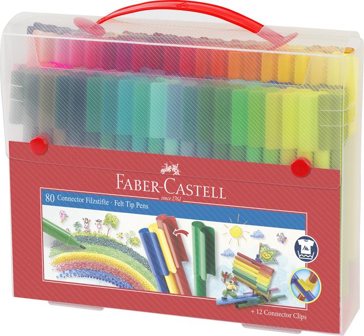 Faber-Castell Filzstift Connector (Multicolor, 80 x)