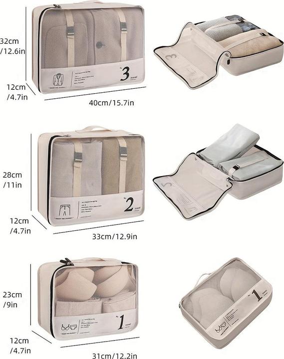 Image du produit Only-Bags.Store 7 cubes d'emballage pour valises, organisateur d'emballage de bagages légers, compression stockage