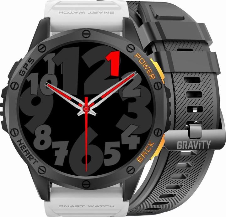 Immagine prodotto Gravity GPS GT24-2 Herren-Smartwatch, schwarzes Silikonarmband + weisses Silikonarmband