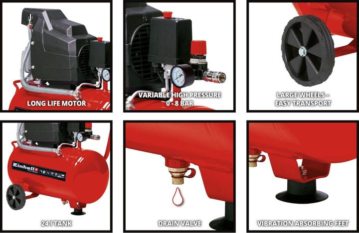 Actual product image Einhell Tc-Ac 190/24/8 (8 bar, 24 l)