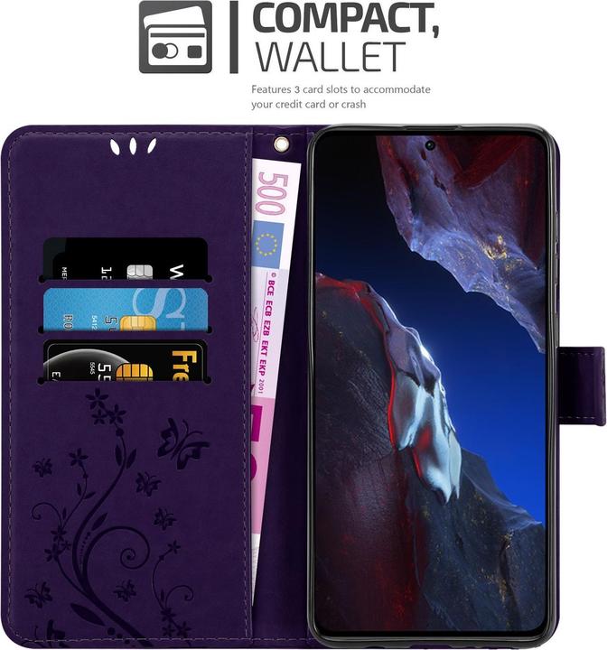 Produktbild Cadorabo Hülle für Xiaomi Poco F5 Pro mit Blumen Muster (Xiaomi Poco F5 Pro)