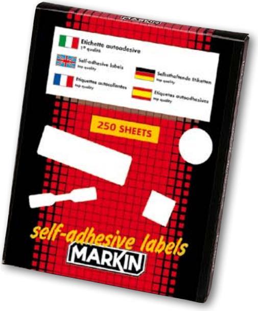 Image du produit Markin Label Sticker A/406 Jaune fluo 100fg A4 47.5x25.5mm (44et/fg)