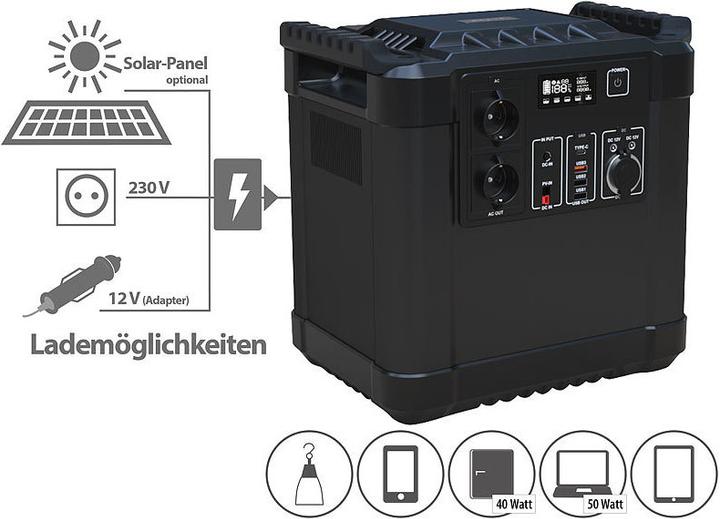 Produktbild Revolt Powerbank & Solar-Generator (1456 Wh, 20 kg)