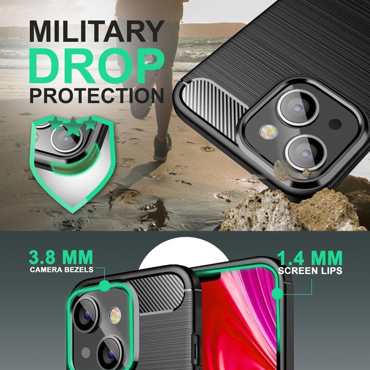 Actual product image Nalia Carbon look silicone cover (Apple iPhone 14 Plus)
