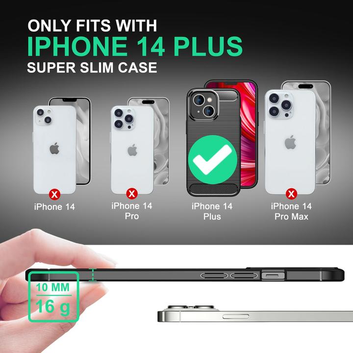 Actual product image Nalia Carbon look silicone cover (Apple iPhone 14 Plus)