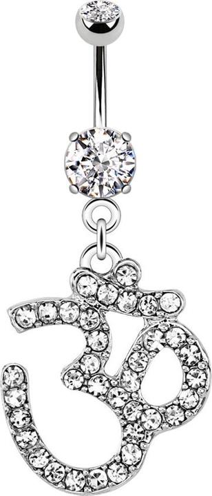 Produktbild Star Piercing Banane silber mit Anhänger OM silber (Chirurgenstahl 316L, ohne Messing)