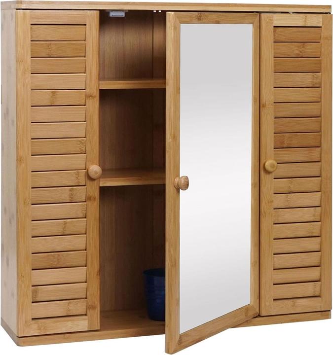Image du produit Mendler Armoire de toilette HWC-B18, bambou 60x60x15cm (60 x 60 x 60 x 15 cm)