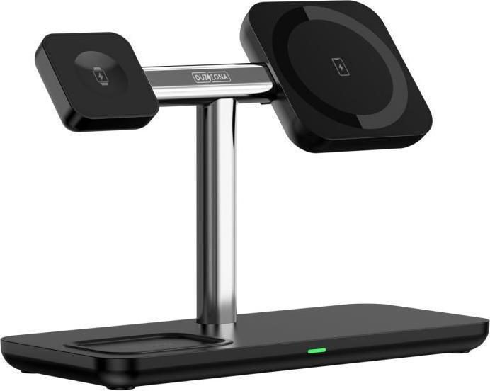 Duzzona W6 3-in-1 Wireless Charger Stand - Schwarz (15 W)