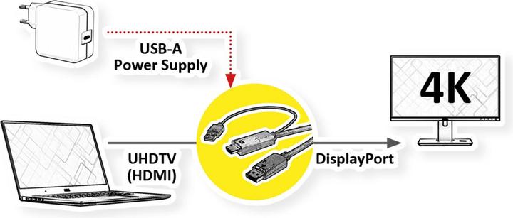 Actual product image Roline HDMI (Typ A) — DisplayPort (3 m, DisplayPort)