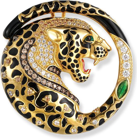 Produktbild Seinerzeit Kiani Leoparden Anhänger/Brosche (Silber 925, Emaille)
