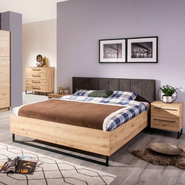 Actual product image Homestyle4u Double bed upholstered bed industrial style (160 x 200 cm)
