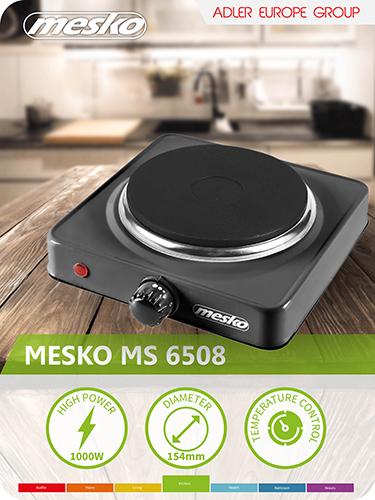 Image du produit Mesko MS 6508 Kochfeld Arbeitsplatte Versiegelte Platte 1 Zone(n)