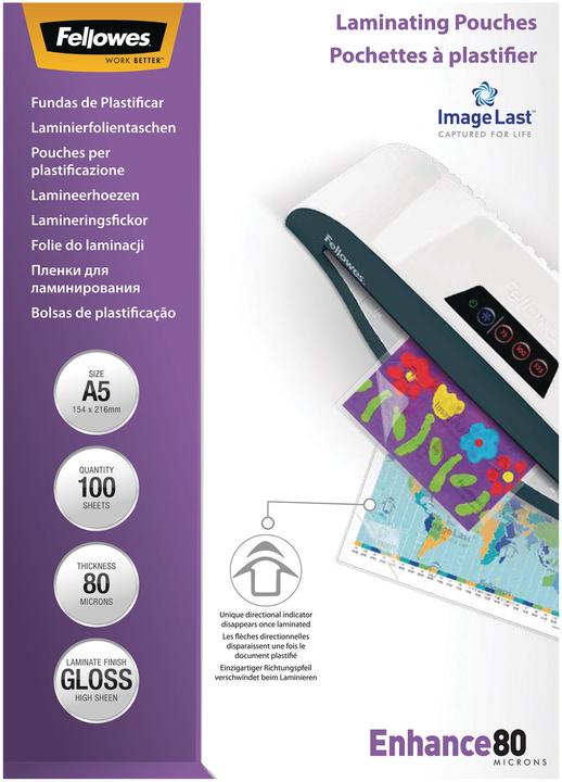Immagine prodotto Fellowes Potenziare 80 (A5, 100 Pezzo/i, 80 µm)