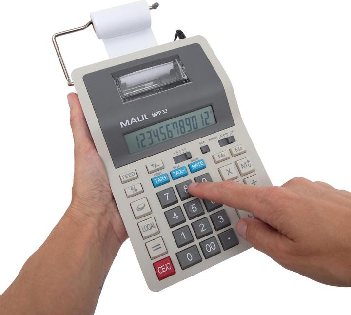 Actual product image Maul Calculator MPP32 Grey (Batteries, Electrical connection)