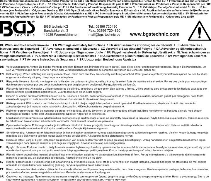 Produktbild BGS Sicherheits-Türzylinder | mit Drehknauf | 80 mm (Zylinderschlüssel)