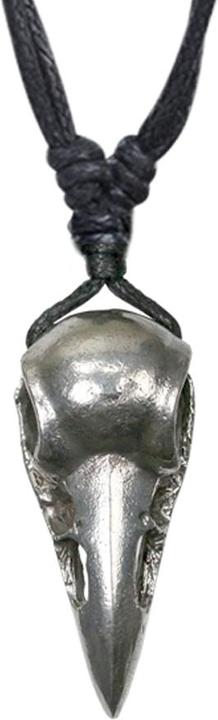 Star Piercing Halskette schwarz Anhänger silber Krähenschädel (Messing)