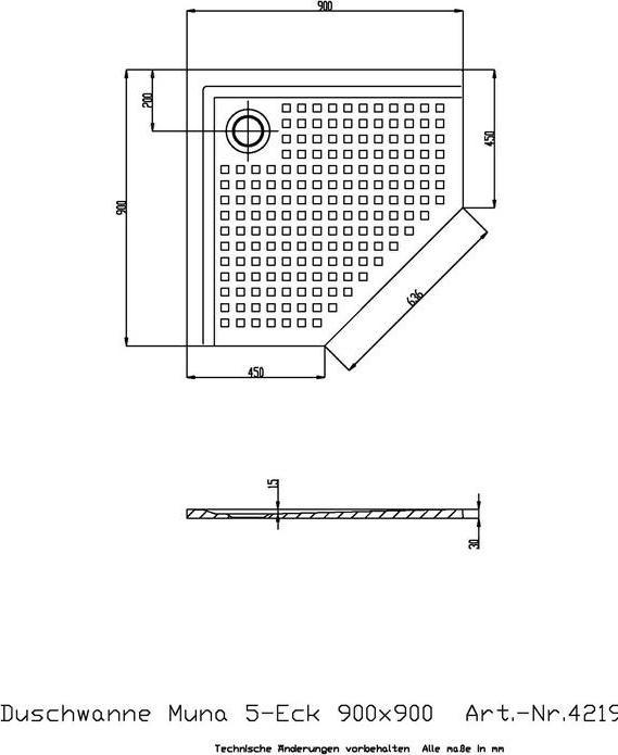 Immagine prodotto Hoesch Piatto doccia pentagonale MUNA ultrafl. m AR 900x900x30mm bianco