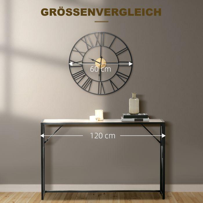 Produktbild Swisshandel24 Wanduhr modern 60cm mit Römischen Ziffern, Runde Uhrwerk, Geräuschlose Dekoration im Vintage-Design (60 cm)