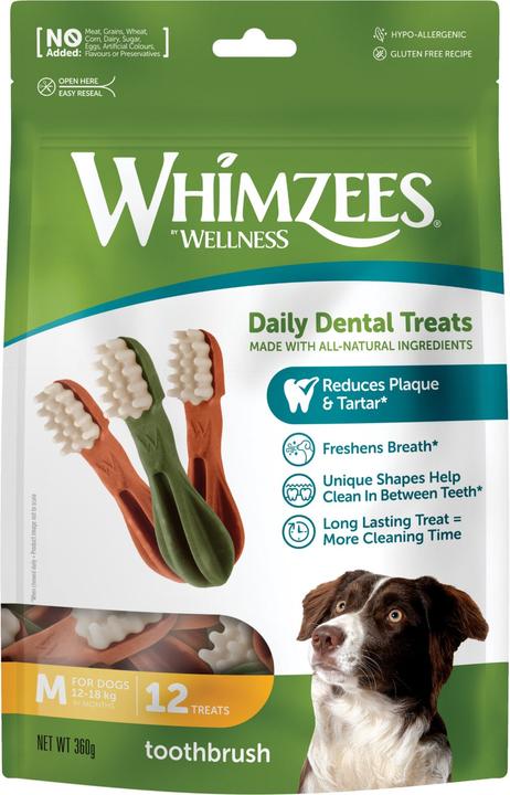 Actual product image Whimzees Dog Chew Toothbrush M - 12 pcs. (Senior, 12 pcs., 370 g)
