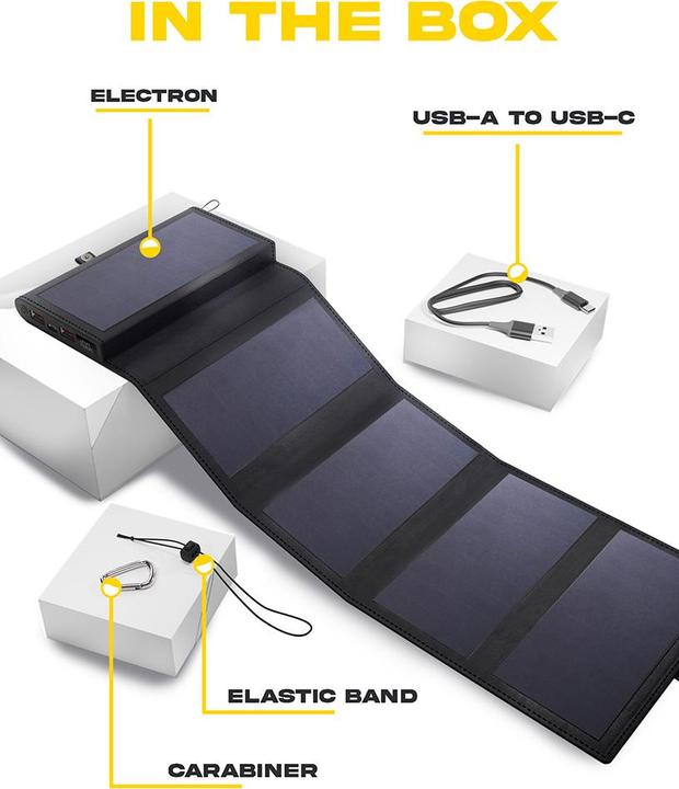 Image du produit Sunslice Batterie solaire portable 8W "Electron" (10000 mAh, 8 W)