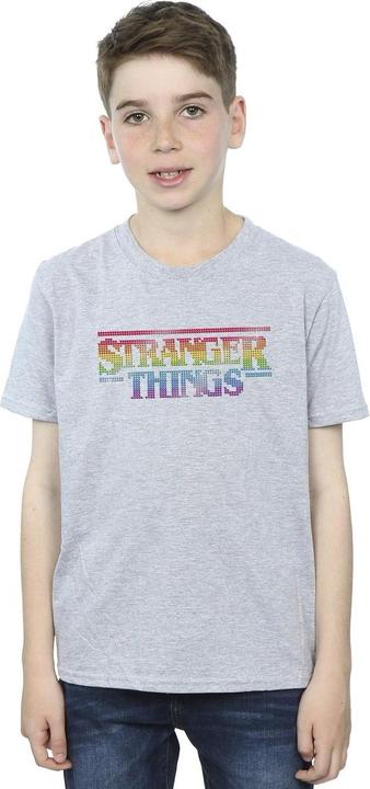 Actual product image Netflix Boys Stranger Things Rainbow Dot Logo T-Shirt (140, 146)