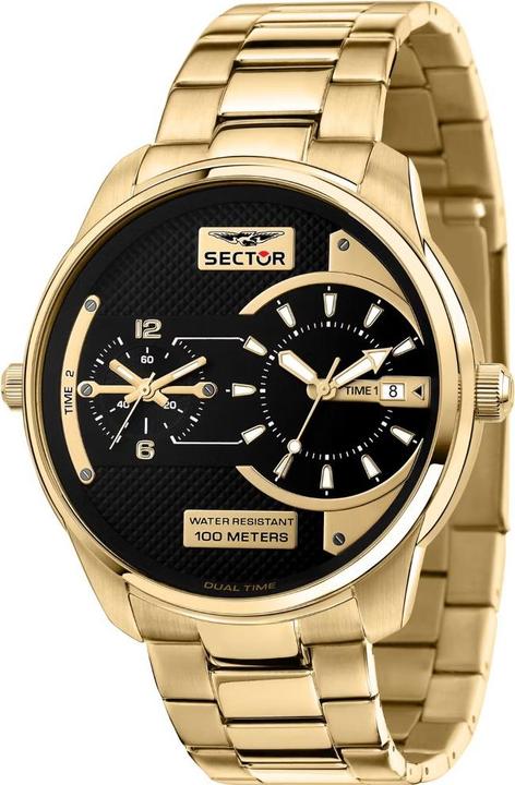 Sector R3253102026 Over-Size Herrenuhr Dual-Time 48mm 10ATM (Analoguhr, 48 mm)