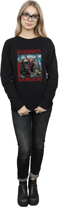 Actual product image Womens/Ladies Deadpool Here Lies Deadpool Sweatshirt (S)