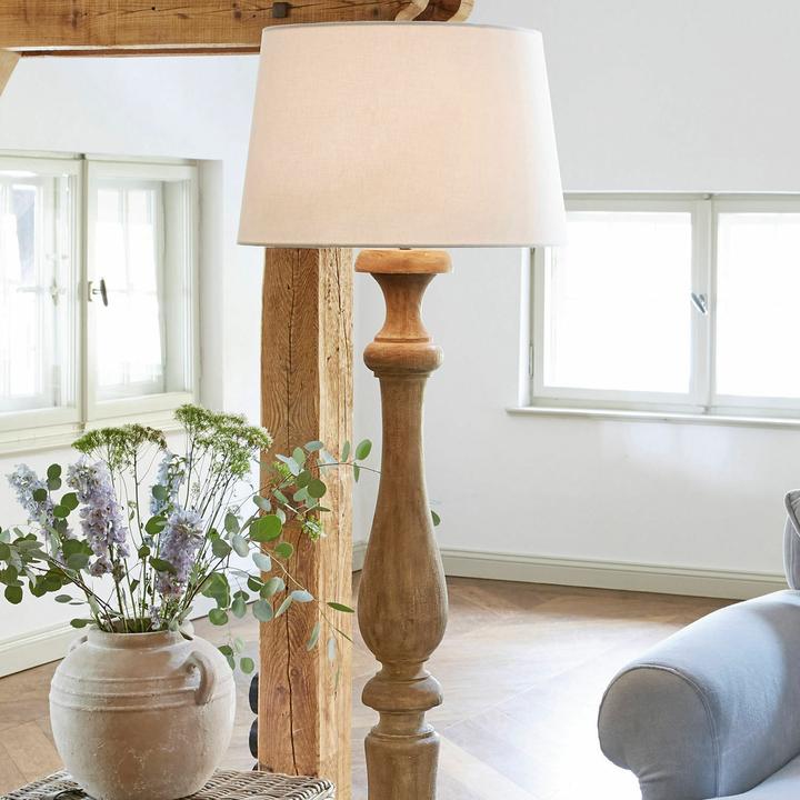 Image du produit Loberon Lampadaire Etienne marron/blanc (E27)