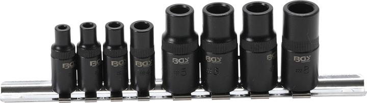 BGS Tap Adaptor Socket Set 6,3 mm (1/4") / 10 mm (3/8") Drive 8 pcs.