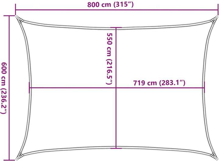 Image du produit VidaXL Sonnensegel (600 x 800 cm)